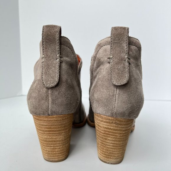 JEFFREY CAMPBELL Gray Taupe Suede Boho Ankle Boots Booties - Picture 5 of 12